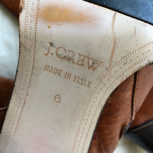 J. Crew Chestnut Brown Harness Heeled Boots, Size 6 - Picture 8 of 8